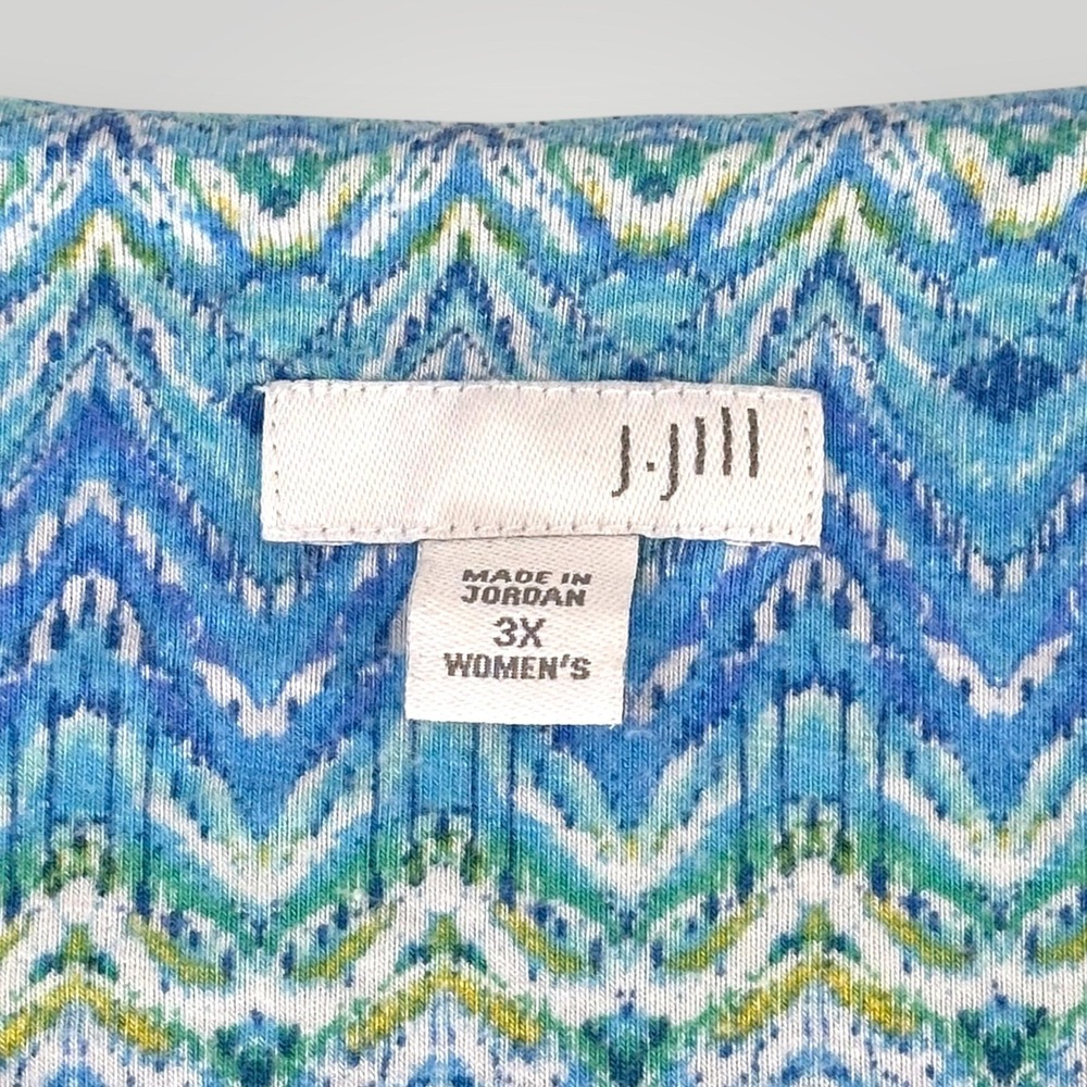 J. Jill Dress Womens 3X Blue Chevron Maxi Sleeveless V Neck Jersey Summer - Picture 5 of 7